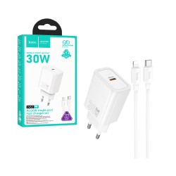 Hoco Charger N62 Gentle PD30W Type-C To Lightning 1m White